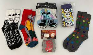 Misc. Collectible Disney Socks Including Nightmare before Christmas, Stitch And More