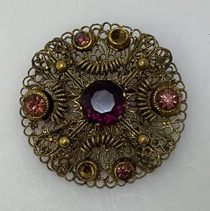 1950s-60s Czech Ornate Brooch 2