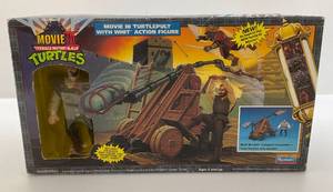 1992 Playmates TMNT Movie III Turtlepult With (Whit) Action Figure New Old Stock