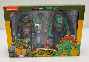 NECA TMNT Cartoon SLASH & LEATHERHEAD 2-Pack Figures 2020 New TMNT (New)