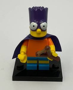 Collectible Hard To Get BART SIMPSON As BARTMAN Genuine Lego Mini figure With Slingshot And Stand