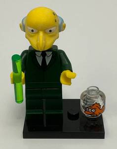 Collectible LEGO 2014 Hard To Get Mr. Burns Blinky Series 1 Genuine Lego Mini figure With Fish Bowl, Wand And Stand