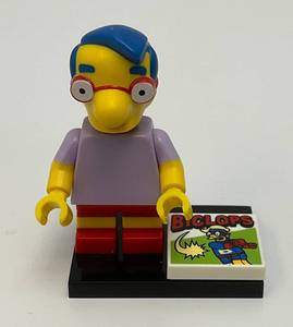 Collectible Hard To Get MILLHOUSE VAN HOUTEN Genuine Lego Mini figure Series 1 With Biclops And Stand