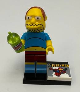 Collectible Hard To Get BOOK GUY Genuine Lego Mini figure Series 1 With Squish Cup, Everyman And Stand