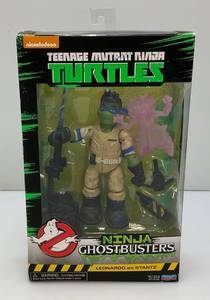 TMNT Turtles GHOSTBUSTERS Leonardo As STANTZ Action Figure (New Open Box) Ghost loose In Package, Package Shows Self Wear