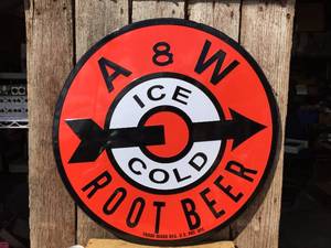A&W ROOT BEER - 30 Embossed Metal Sign