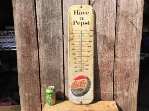 Vintage PEPSI COLA Have A Pepsi - 27 Embossed Metal Thermometer