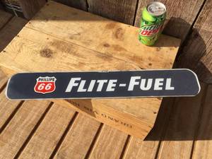 Vintage PHILLIPS 66 FLITE-FUEL - Glass WindowSign