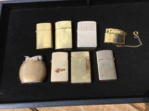 (8) Vintage Pocket Lighters - Stormking - Evans - Win - Rogers - Swank - Bomart
