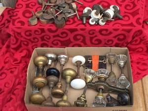 Group Vintage Door Knobs  Wheels - WoodPorcelain