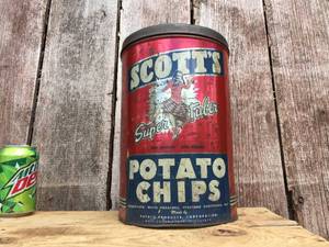 Antique SCOTTS - One Pound - Potato Chips Can