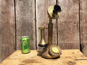 Antique GEC Brass Candlestick Telephone - Made in England