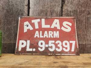 Vintage - ATLAS Alarm - Metal Sign 12 x 8