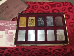 Curated Vintage ZIPPO LIGHTER Collection in Case