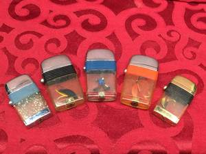 (5) Vintage SCRIPTO VU-Lighter - Fish Hooks - Bowler