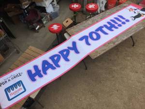 HAMMS Happy 70th Birthday Banner 12 x 2