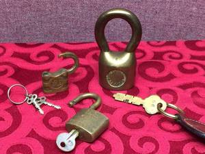 (3) Vintage Brass Locks Yale - Eagle - Rancho Los Angeles
