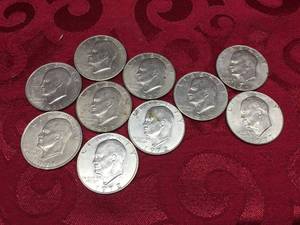 (10) Eisenhower Dollar Coins
