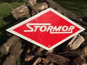 Vintage STORMOR Metal Ag Implement Sign 63 x 33