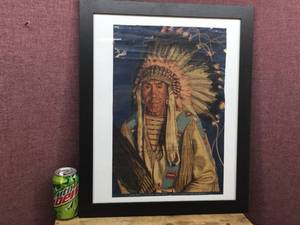 Vintage WINOLD REISS - Many GunsBlackfeet Indian Brave - Poster