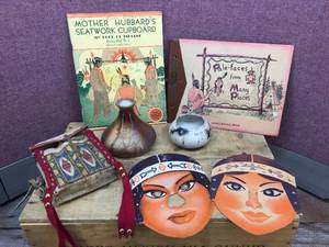 Vintage Native American Pottery - Glass - Rawhide - Activity Book