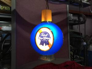 Classic Vintage PABST Hanging Lighted Globe Light - Works