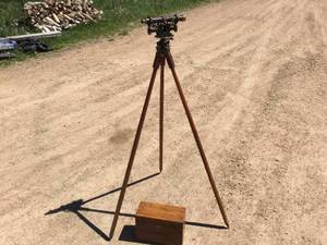 Early 1920s DAVID WHITE - Surveyor Transit - Case - Tripod
