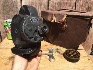 Antique BELL  HOWELL Filmo Movie Camera with Case