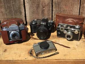 (4) Vintage Cameras: ZEISS - MINOLTA - ARGUS - OLYMPUS PEN
