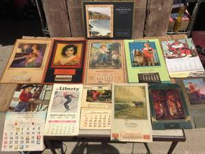 (12) Neat Old Calendars 1920s-30s-40s-50s-60s - Many Intact
