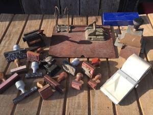Vintage Group Office Items Including YAWMAN  ERBE - Stamps