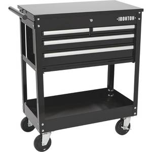 Ironton 4-Drawer Tool Cart, 30in.W, 33-78in.L x 17-58in.W x 39-18in.H, 500-Lb. Capacity