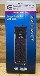 Commercial Eletric OfficeTheater Surge Protector with USB
