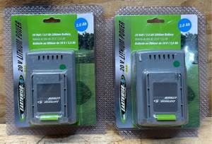 Earthwise 20 Volt 2.0 Ah Lithium Battery lot of 2