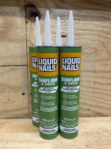 Liquid Nails Subfloor & Deck Acrylic Latex Construction Adhesive 10 oz (lot of 4)