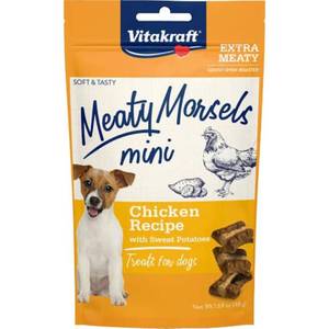 Vitakraft Meaty Morsels Mini Chicken Recipe with Sweet Potato Dog Treat 1.69 oz (expired, lot of 48)