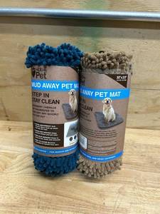 Mud Away Pet Mat (lot of 2, blue and brown)