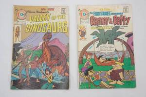2ct Vintage Comics Valley of The Dinosaurs Vol. 1, No. 3, July, 1975 Barney and Betty Rubble Vol. 3, No. 13, May, 1975