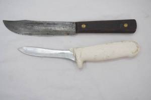 Vintage Folding Buck Knife and Leather Sheath