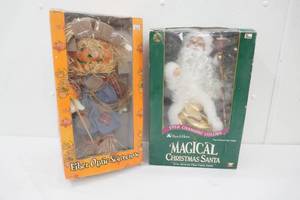 Fiber Optic Scarecrow & Santa Clause