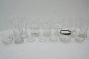 Vintage Clear Glass Beer and Cocktail Glasses