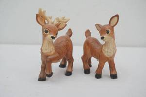 Vintage Ceramic Deer Salt & Pepper Shaker Set