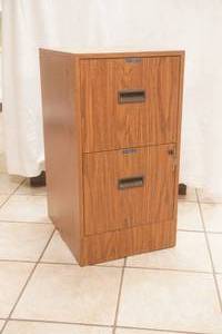 Metal File Cabinet with wood grain finish