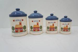 Vintage B&D Home is Where The Heart Is Ceramic Canister Set