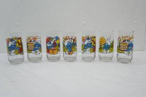 Vintage Smurfs Glasses 7ct