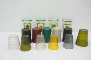 Water Glasses. Variety, some vintage. re-usable. Vintage Plastics Inc