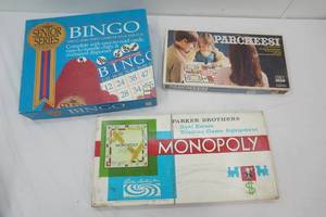 Games Monopoly, Bingo, Parcheesi
