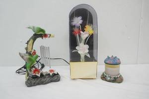 Fiber Optic Flower Light, Bird Wind Chime Statue, Candle Holder