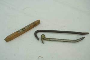 Pry Bars, vintage small wooden level