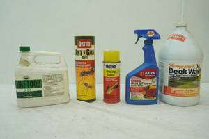 Turf Food, Ortho Bug B Gon, Pruning Sealer, Rose and Flower Insect Killer, Thompsons Deck Wash